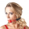 Силиконовый кляп-шар на чёрных ремешках Red Gag silicone