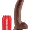 Коричневый фаллоимитатор 9" Cock with Balls - 22,9 см.