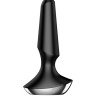Черная анальная пробка с вибрацией Satisfyer Plug-ilicious 2 - 14 см.