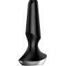 Черная анальная пробка с вибрацией Satisfyer Plug-ilicious 2 - 14 см.