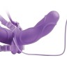 Женский вибрострапон с вагинальной пробкой Vibrating Double Delight Strap-On - 12,7 см.
