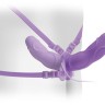 Женский вибрострапон с вагинальной пробкой Vibrating Double Delight Strap-On - 12,7 см.