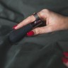 Черный вибромассажер-насадка на пальчик DiGiT - 9 см.