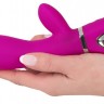 Лиловый вибратор-кролик Super Soft Silicone Rabbit Vibrator - 17,7 см.