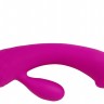 Лиловый вибратор-кролик Super Soft Silicone Rabbit Vibrator - 17,7 см.