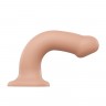 Телесный фаллос на присоске Silicone Bendable Dildo L - 19 см.