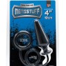 Чёрное эрекционное кольцо с анальной пробкой MENZSTUFF 4INCH SINGLE RING ANAL PLUG