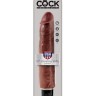 Коричневый вибратор-реалистик 10" Vibrating Stiffy - 30,5 см.