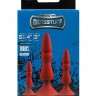 Набор из красных анальных силиконовых втулок MENZSTUFF 3-PIECE ANAL CONE SET