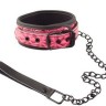 Розово-чёрный ошейник с поводком Collar With Leash