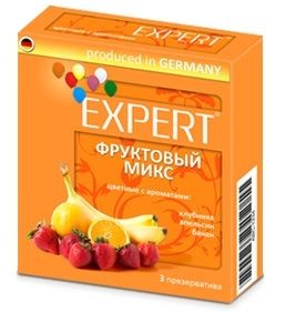 Цветные презервативы Expert "Фруктовый микс" - 3 шт.