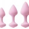 Набор из 3 нежно-розовых анальных пробок Triple Kiss Trainer Kit