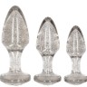Набор из 3 серебристых анальных пробок Acrylic Goldchip Butt Plug Set