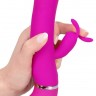 Лиловый вибратор-кролик с функцией сквирта Cumshot Rabbit Vibrator - 24 см.