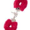 Металлические наручники с красной меховой опушкой METAL HANDCUFF WITH PLUSH RED
