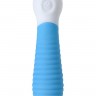 Голубой мини-вибратор S-HANDE MINI 2 с ребрами - 11,8 см.