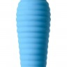 Голубой мини-вибратор S-HANDE MINI 2 с ребрами - 11,8 см.