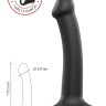 Черный фаллос на присоске Silicone Bendable Dildo S - 17 см.