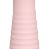 Розовый силиконовый мини-вибромассажер RIBBED BABY BOO - 12 см.