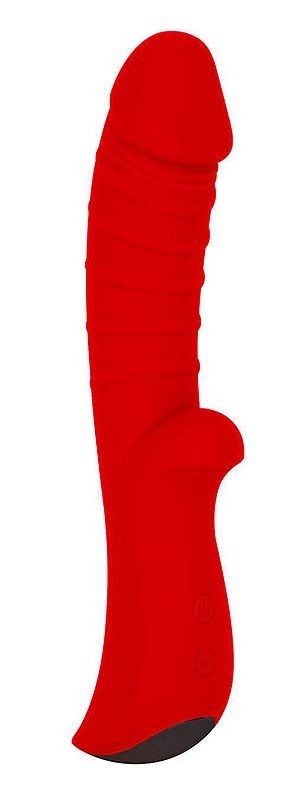 Красный вибромассажер 5" Silicone Wild Passion - 19,1 см.
