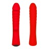 Красный вибромассажер 5" Silicone Wild Passion - 19,1 см.