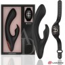 Черно-золотой вибратор-кролик с пультом-часами Anne s Desire Rabbit Vibe Wireless Watchme - 20,5 см.