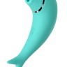 Бирюзовый вакуум-волновой стимулятор клитора Dolphin с вибрацией