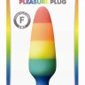 Радужная пробка Colours Pride Edition Pleasure Plug Small - 11 см.