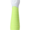 Лаймовый мини-вибратор S-HANDE MINI 2 с ребрами - 11,8 см.