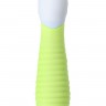 Лаймовый мини-вибратор S-HANDE MINI 2 с ребрами - 11,8 см.