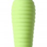 Лаймовый мини-вибратор S-HANDE MINI 2 с ребрами - 11,8 см.