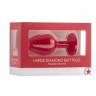 Большая красная анальная пробка OUCH! Large Diamond Butt Plug с кристаллом - 8 см.