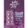 Прозрачная насадка на пенис с шипами и бугорками JELLY JOY LUST CLUSTER CLEAR