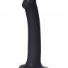 Черный фаллос на присоске Silicone Bendable Dildo M - 18 см.