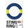 Синее эрекционное кольцо NEON STIMU RING 42MM BLUE/YELLOW