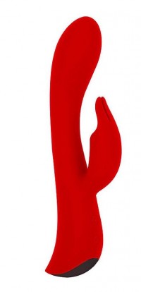 Красный вибромассажер-кролик 5" Silicone Bunny Love - 19,1 см.