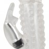 Насадка на пенис с клиторальным вибростимулятором Vibrating XTension with Clit-Rabbit - 17 см.