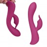 Бордовый вибромассажер-кролик 5" Silicone Bunny Love - 19,1 см.