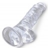 Прозрачный фаллоимитатор 8" Cock with Balls - 22,2 см.