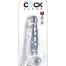 Прозрачный фаллоимитатор 8" Cock with Balls - 22,2 см.