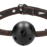 Кляп-шарик With Roughend Denim Straps с черными джинсовыми ремешками