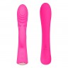 Ярко-розовый вибромассажер-кролик 5" Silicone Ripple Passion - 19,1 см.