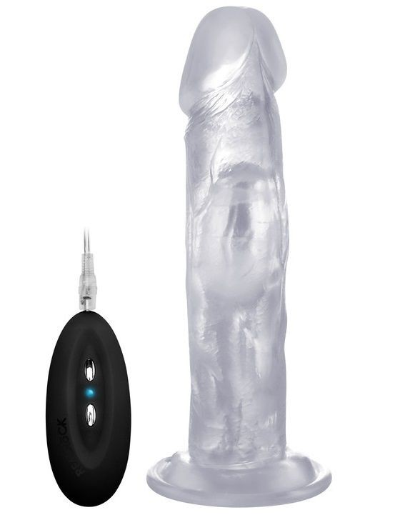 Прозрачный вибратор-реалистик Vibrating Realistic Cock 8" - 20 см.