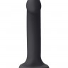 Черный фаллос с имитацией эякуляции Silicon Cum Dildo L - 19,6 см.