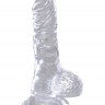 Прозрачный фаллоимитатор King Cock Clear 4" Cock with Balls - 12,7 см.
