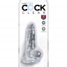 Прозрачный фаллоимитатор King Cock Clear 4" Cock with Balls - 12,7 см.