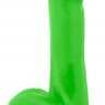 Зеленый фаллоимитатор 6 Inch Silicone Dual Density Cock with Balls - 15,24 см.