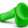 Зеленый фаллоимитатор 6 Inch Silicone Dual Density Cock with Balls - 15,24 см.