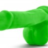 Зеленый фаллоимитатор 6 Inch Silicone Dual Density Cock with Balls - 15,24 см.