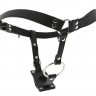 Черные трусики для крепления фаллоимитатора STRING WITH PENIS RING